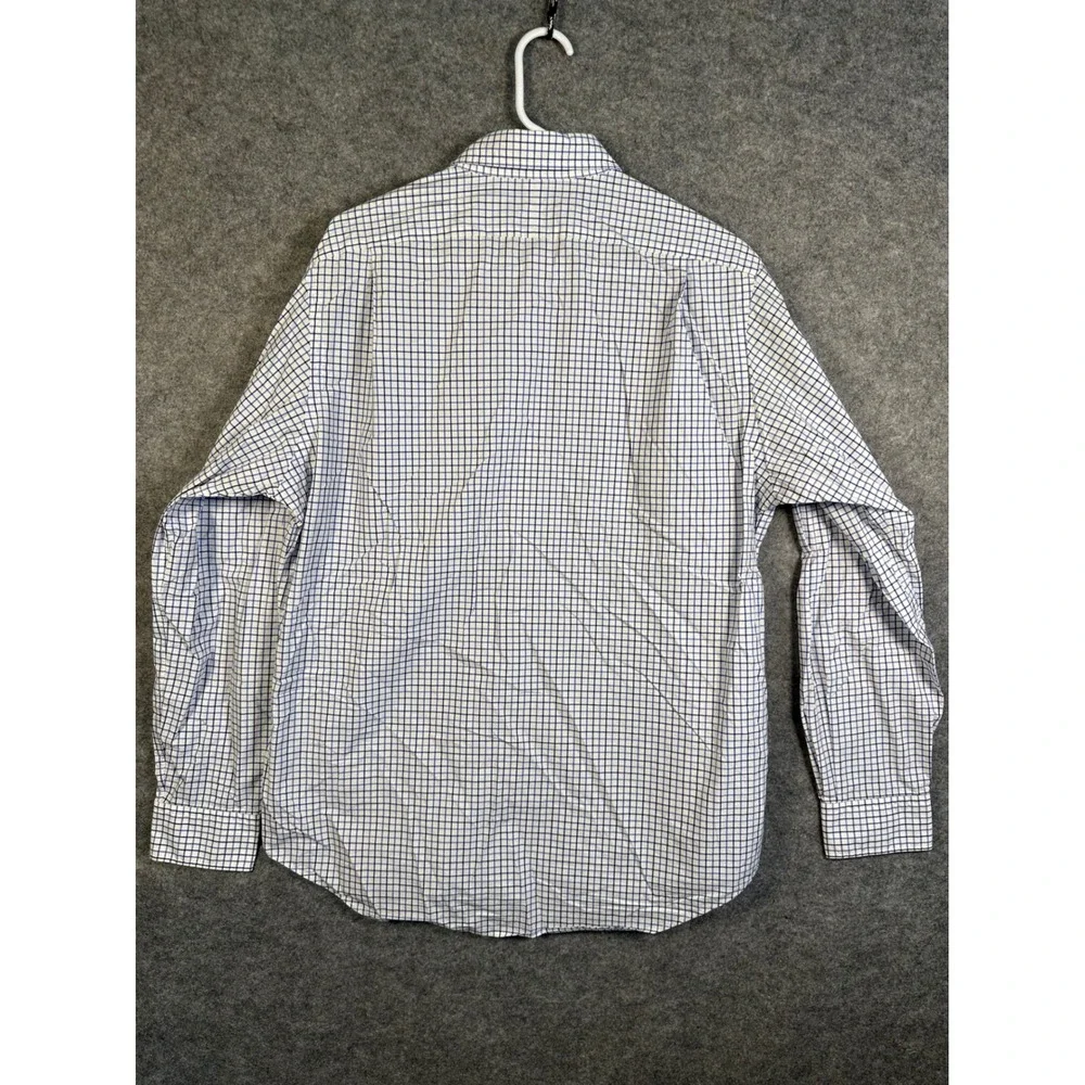 Polo Ralph Lauren Mens Large Blue White Grid Check Button Down Shirt Long Sleeve